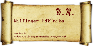 Wilfinger Mónika névjegykártya